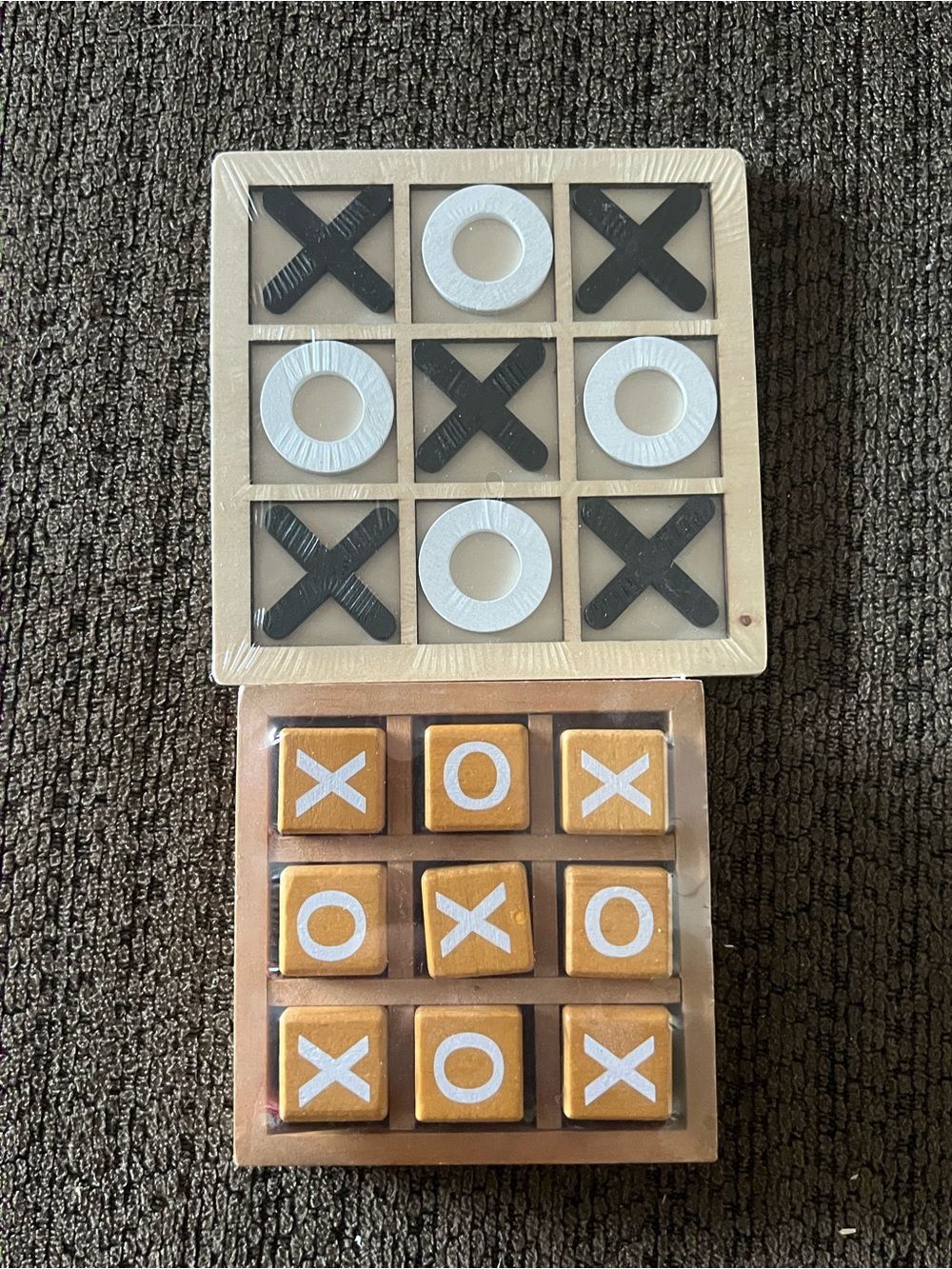 2-Pack Wooden Tic Tac Toe Games – X & O Tabletop Board Games – New Sealed